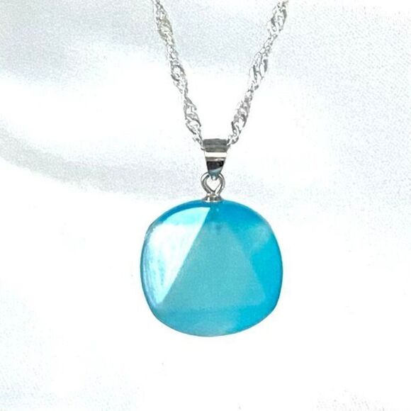 ATL Sterling 925 Silver & Blue Tianhe Stone Necklace - Picture 1 of 12